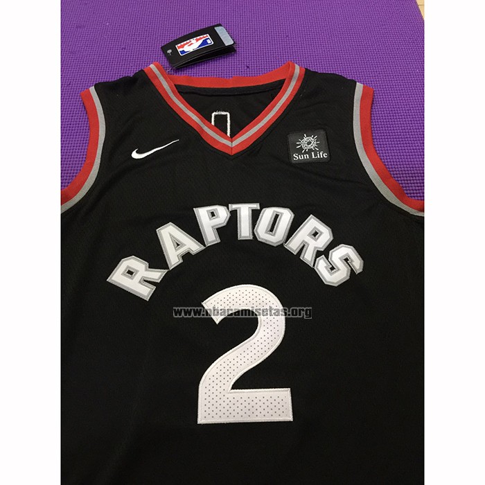 Camiseta Toronto Raptors Kawhi Leonard NO 2 Statement 2018 Negro